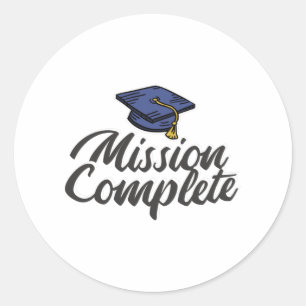 Sticker Rond Mission d'obtention du diplôme terminée