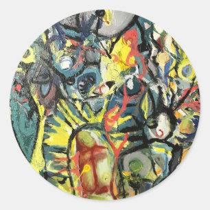 Sticker Rond Mission Peinture Abstraite Hankamer Artjunkhaus Ar