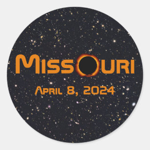 Sticker Rond Missouri 2024 Éclipse solaire totale
