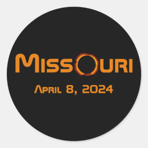 Sticker Rond Missouri 2024 Éclipse solaire totale