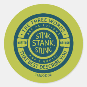 Sticker Rond Mister Grinch   Citation de bloc de puit