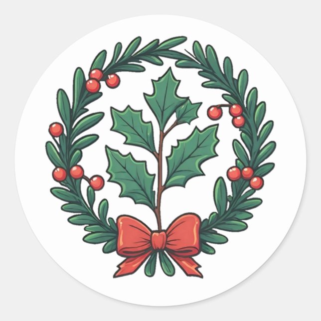 Sticker Rond Mistletoe avec un cou (Devant)