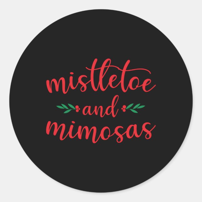 Sticker Rond Mistletoe Et Mimosas Maman (Devant)