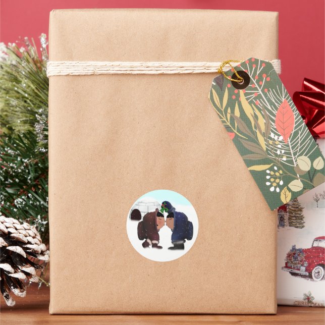 Sticker Rond Mistletoe Time - Mistletoe Kiss (vacances)