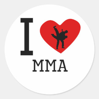 Sticker Rond Mixed martial art du coeur