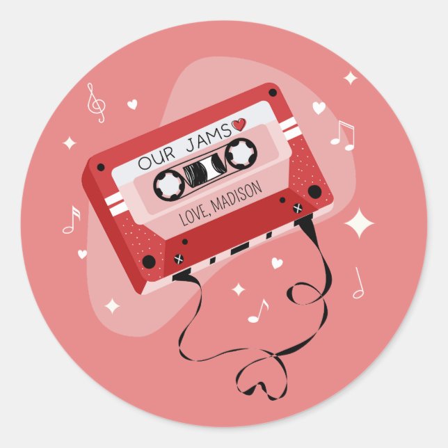 Sticker Rond Mixtape Valentine (Devant)