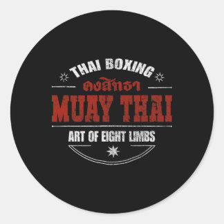 Sticker Rond Mixte Arts Martiaux Thai Boxe Muay Thai