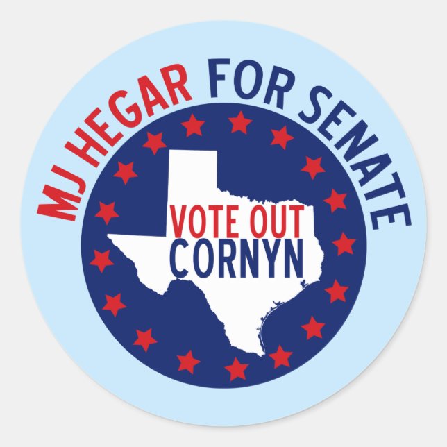 Sticker Rond MJ Hegar pour le Sénat (Devant)