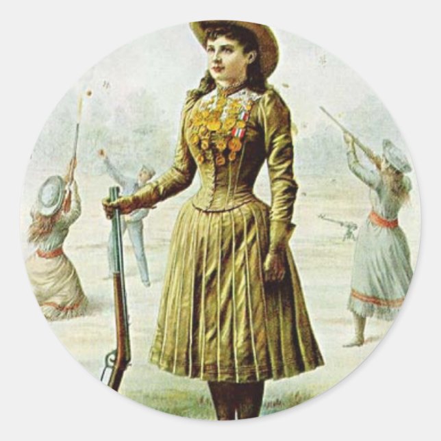 Sticker Rond Mlle Annie Oakley (Devant)