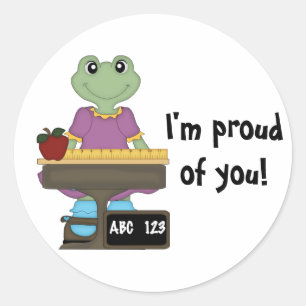 Sticker Rond Mlle Froggy/Je suis fière de vous !