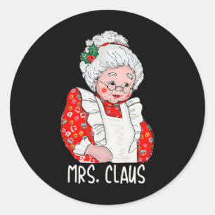Sticker Rond Mme et M. Santa Claus Couples qui correspondent à 