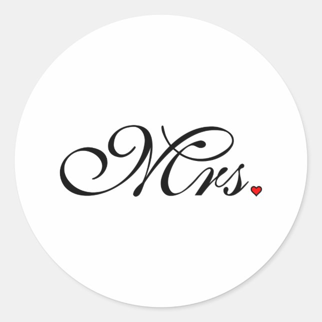 Sticker Rond Mme Femme A Épousé Ses Nouvelles Maisons (Devant)