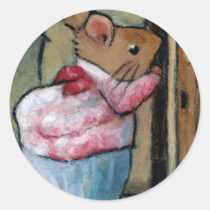 Sticker Rond MME TITTLEMOUSE (au pastel d'huile) après B.