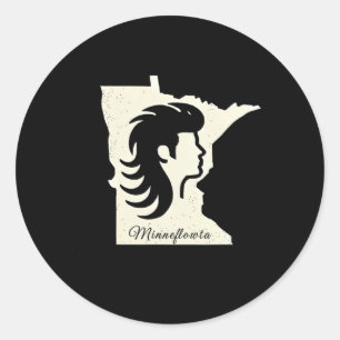 Sticker Rond Mn Hat Trick Héros Hommes Minnesota Hockey Cheveux