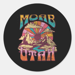 Sticker Rond Moab Utah Nature Randonnée Montagnes Extérieur Vin