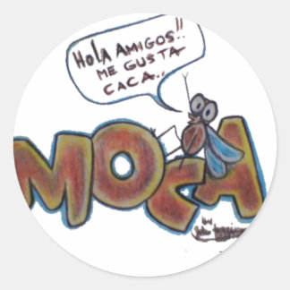 Sticker Rond Moca Caca