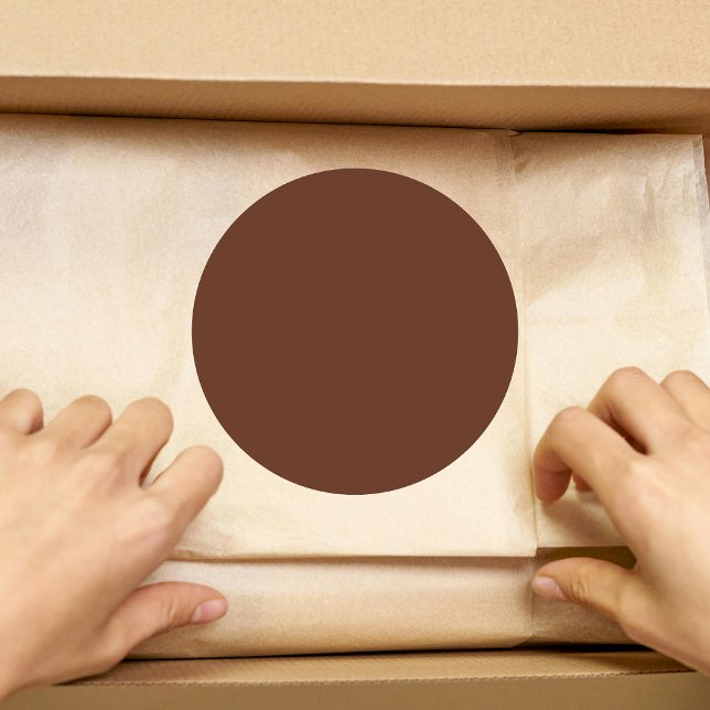 Sticker Rond Mocha Brown couleur solide | Classique | Élégant (Créateur téléchargé)