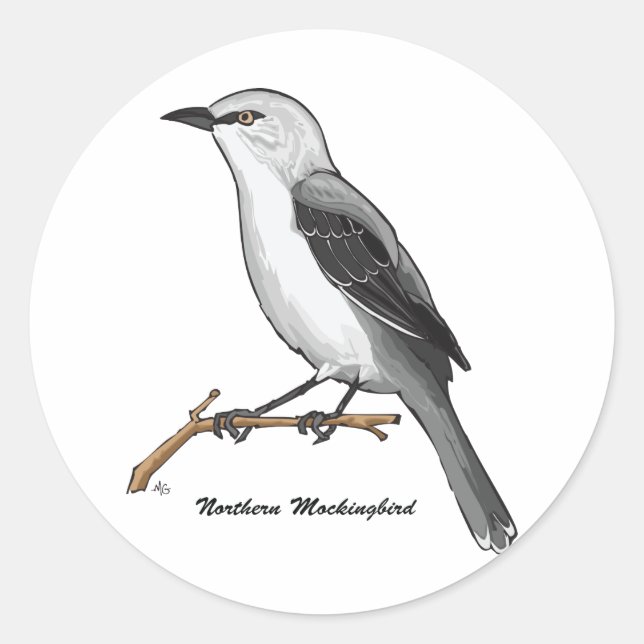 STICKER ROND MOCKINGBIRD NORD (Devant)