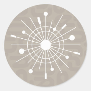 Sticker Rond MOD Moyen-siècle Spoutnik atomique Noël Flocon de