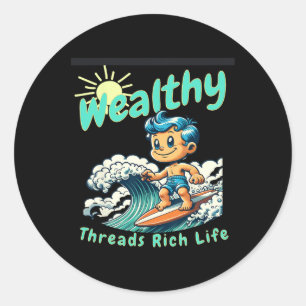 Sticker Rond Mode de vie aisé vibes surf abondantes insouciante