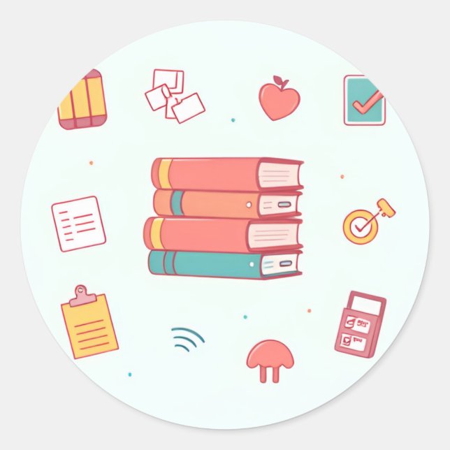 Sticker Rond Mode d'étude activé - Pack d'autocollants du gesti (Devant)