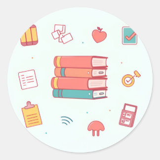 Sticker Rond Mode d'étude activé - Pack d'autocollants du gesti