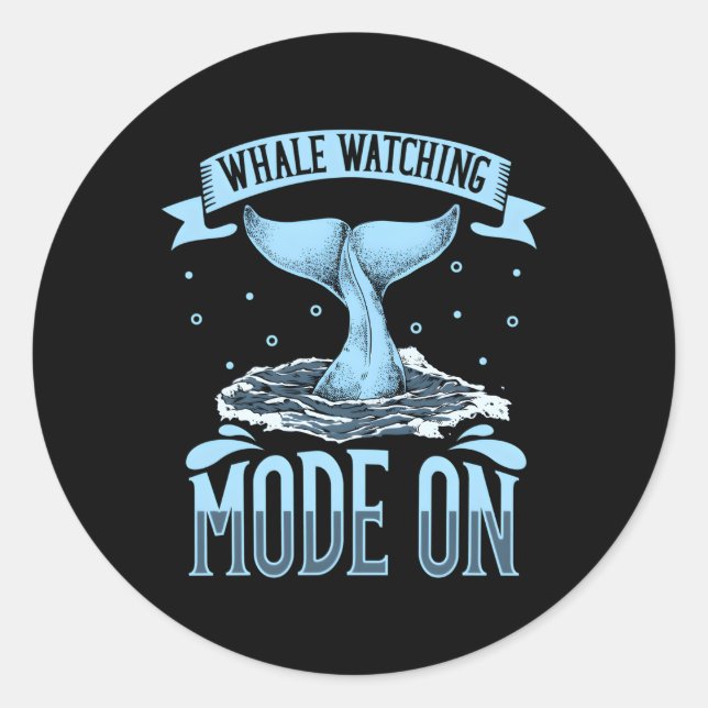 Sticker Rond Mode D'Observation Des Baleines Sur L'Observation  (Devant)