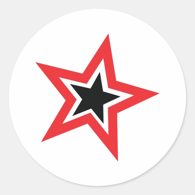 Sticker Rond mode étoile rouge (Devant)