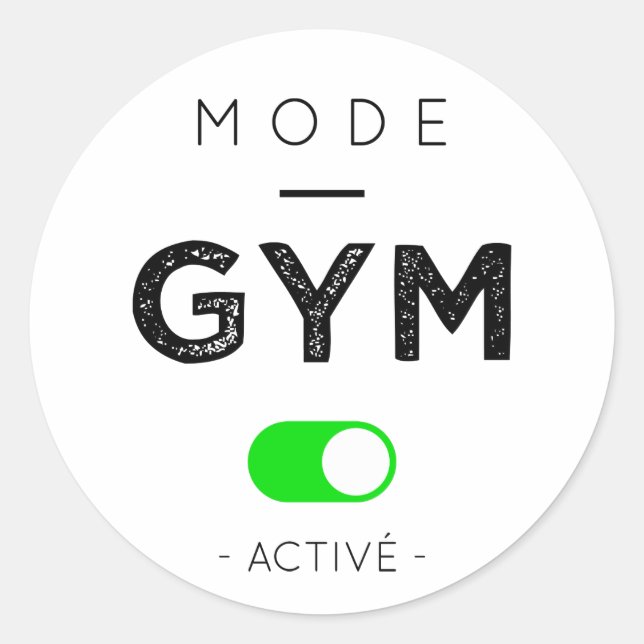 Sticker Rond Mode gym active (Devant)
