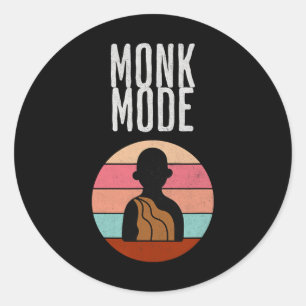 Sticker Rond Mode Moine, Zen et Yoga, Méditation, bouddhiste, R