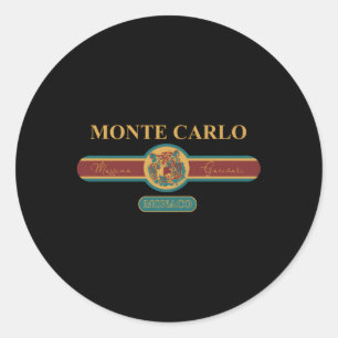 Sticker Rond Mode Monte Carlo Monaco Vacances