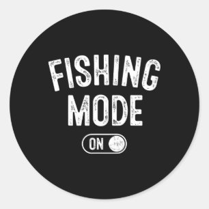 Sticker Rond Mode Pêche Activé Cadeau Drôle Pêcheur Papa Pêcheu