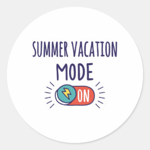 Sticker Rond Mode vacances d'été Activé
