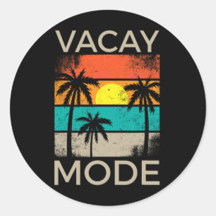 Sticker Rond Mode Vacances Hommes Femmes Enfants Vacances Été C