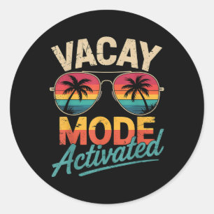Sticker Rond Mode Vacay Activé Chemise vacances été