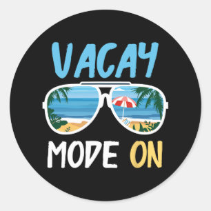 Sticker Rond Mode Vacay Sympa En Été En Famille