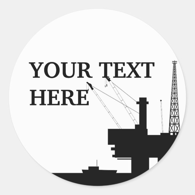 Sticker Rond Modèle à bascule pétrolier offshore (Devant)