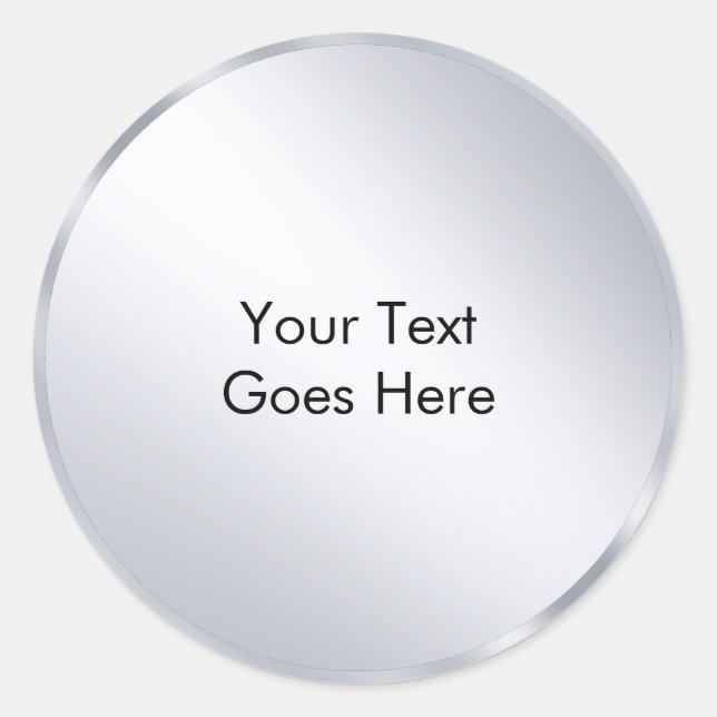 Sticker Rond Modèle argent métallisé personnalisé Ajoutez votre (Devant)