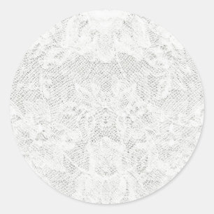 Sticker Rond Modèle - Arrière - plan de dentelle blanche