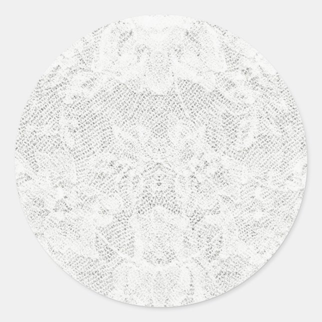 Sticker Rond Modèle - Arrière - plan de dentelle blanche (Devant)