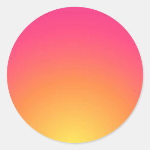 Sticker Rond Modèle blanc dégradé rose et jaune Ajouter du text