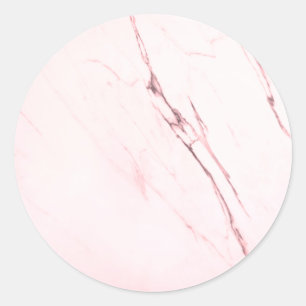 Sticker Rond Modèle blanc en marbre rose personnalisé