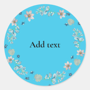 Sticker Rond Modèle circulaire bleu turquoise