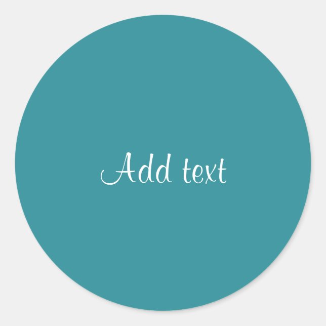 Sticker Rond MODÈLE couleur turquoise bleu uni, (Devant)