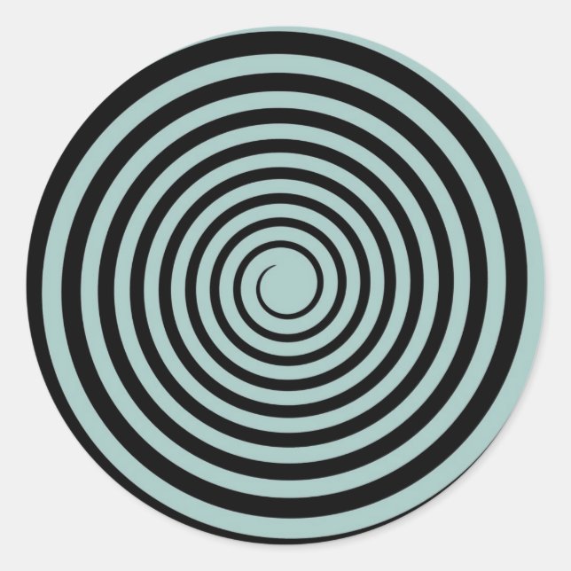 Sticker Rond Modèle Customisé Dusk Blue & Black Spiral (Devant)