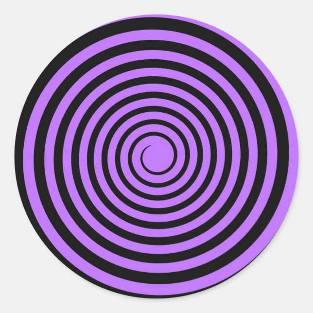 Sticker Rond Modèle Customisé pourpre et noir (Devant)