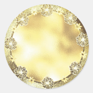 Sticker Rond Modèle d'arrière-plan Gold personnalisable