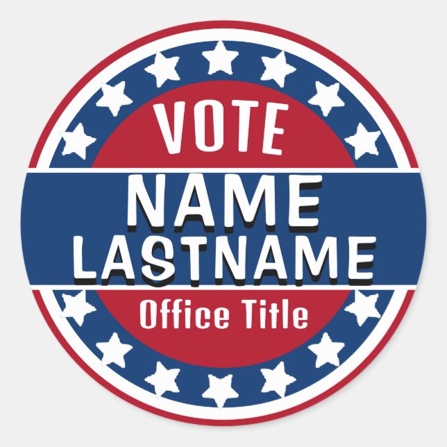 Sticker Rond Modèle de campagne personnalisé (Devant)