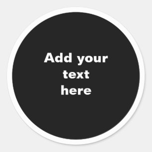 Sticker Rond Modèle de cercle noir avec cadre de cercle blanc,