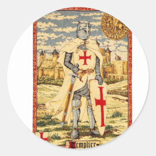 STICKER ROND MODÈLE DE CHEVALIERS CLASSIQUE